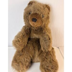 VTG 80'S HEARTLINE BROWN FLOPPY TEDDY BEAR APPROX 15"